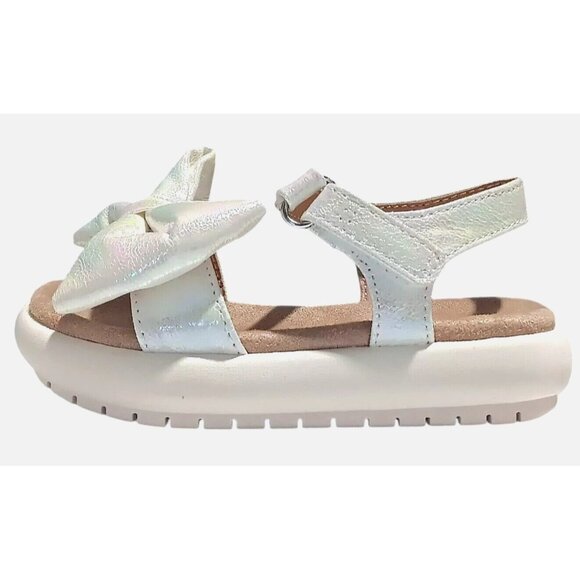 Cat & Jack Girls Iridescent Bow Sandals Size‎ 12 - Picture 4 of 7